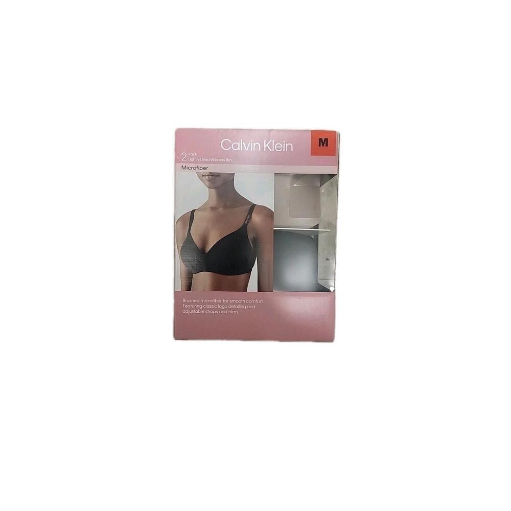 Calvin Klein 2-Pack Lightly Lined Bra Brushed Microfiber,size.M. BJ